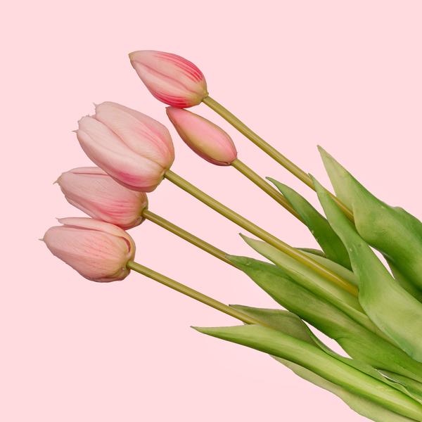 Vaas Aardbeien meisje + 10x real touch Tulp Pink