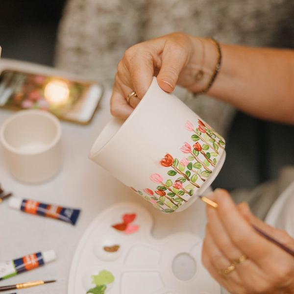 Kolibri Creatives | Verfpakket voor het schilderen van 12 bloempotten + orchideeën en succulenten | voor minimaal 4 personen | Ware kunstenaar