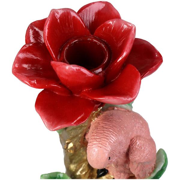 Kandelaar - Roze Papegaai ↑ 26 cm - Woondecoratie