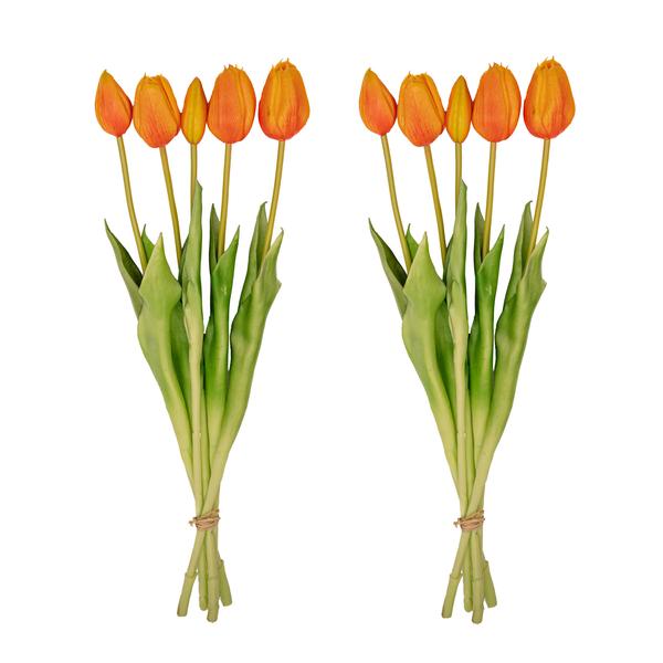 Vaas Jessie Strik + 10x real touch Tulpen Orange