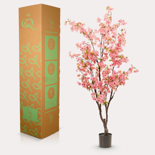 Kunstplant - Prunus - Kersenbloesem - Roze - 175cm