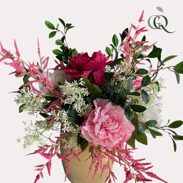 Kunstbloemen - Boeket L - Shiny Pink - 80cm