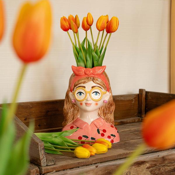 Vaas Jessie Strik + 10x real touch Tulpen Orange