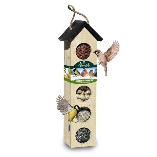 Bird-Buffet | Big Chalet feeder vogelhuis inclusief 500 gram voeding - 123flora.nl