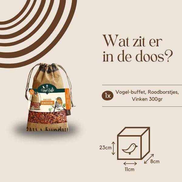 Bird-Buffet | Picknick voor buitenvogels | 300 gram - Roodboorstjes & Vinken - 123flora.nl