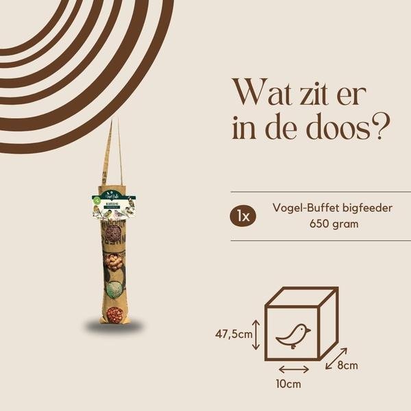 Bird-Buffet | Rags delicatesse bigfeeder | 650 gram | geschikt voor alle buitenvogels - 123flora.nl