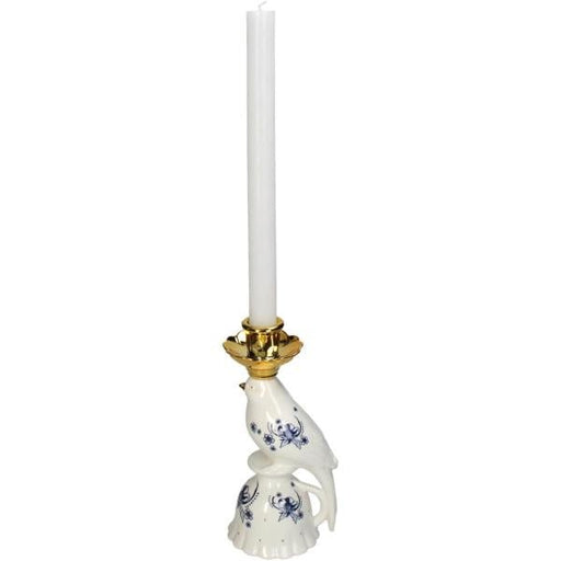 Candle stick Bird Porcelain - Delfts blue - 21 cm - 123flora.nl