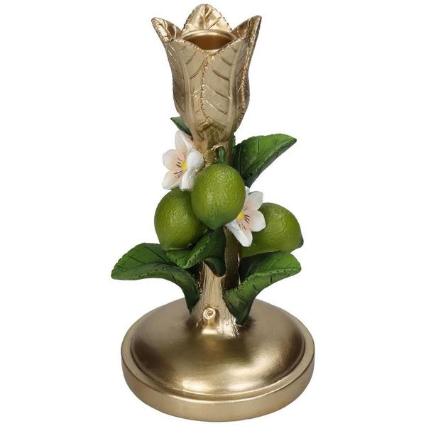 Candle stick Lime Green Gold - 18,5 cm - Kersten - 123flora.nl