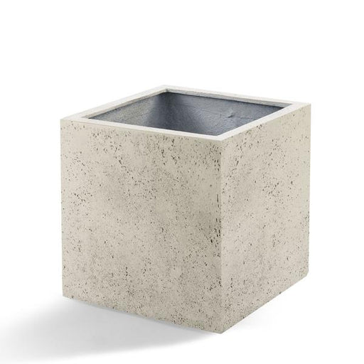 Pot Grigio Cube Antique White - D40 x H40 - 123flora.nl