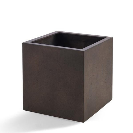 Pot Grigio Cube Rusty Iron - D40 x H40 - 123flora.nl