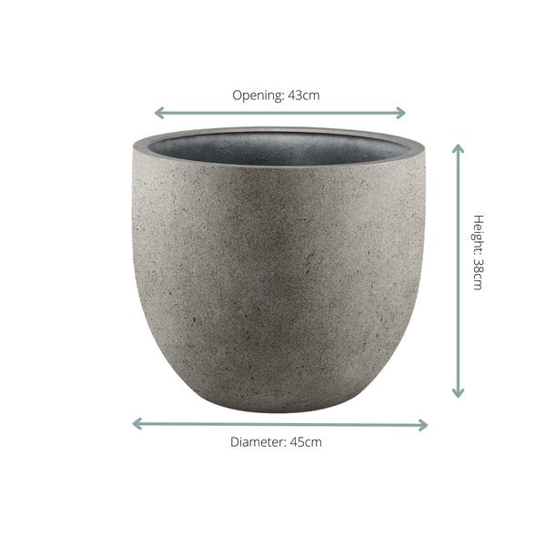 Pot Grigio New Egg Natural Concrete - D45 x H38 - 123flora.nl