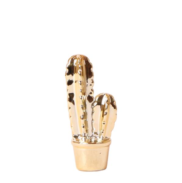 Kolibri Home | Ornament - Decoratie beeld Cactus - Gold