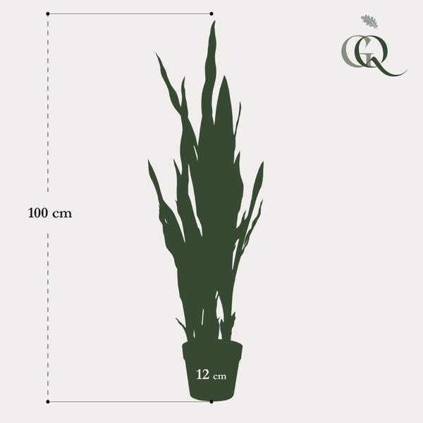 Kunstplant - Sanseveria black coral - Vrouwentong - 97 cm