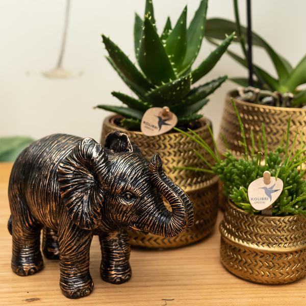 Kolibri Home | Ornament - Decoratie beeld Elephant - Black