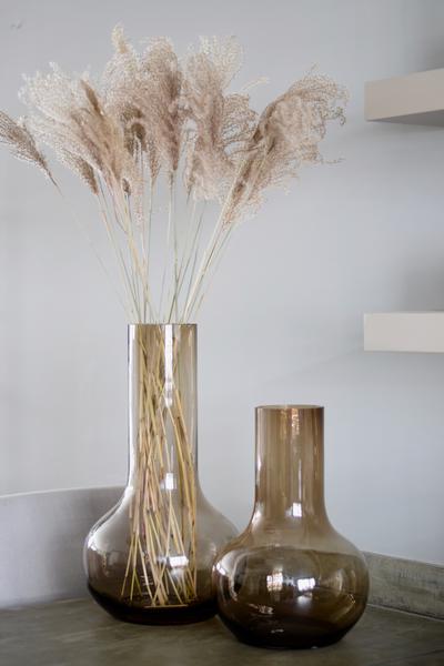 Vaas glas - S - H37 W25 - Seim - Taupe - 123flora.nl