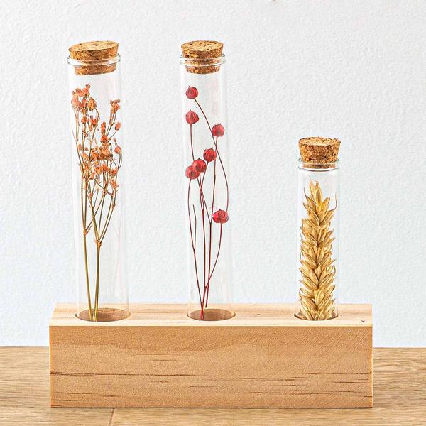 Wooden Dried flower stand - Tube M - Flowers and Herbs + Dried Floral Arrangement - 123flora.nl